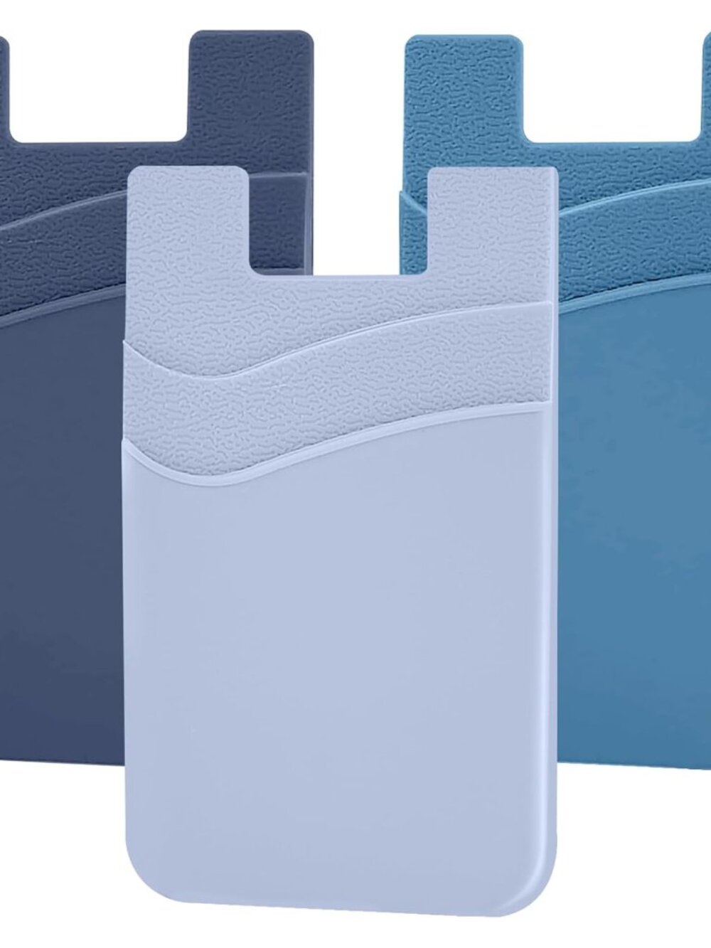 Phone Wallet, 3 Pack Strong Adhesive Silicone Wallet Sleeve Pocket ID Credit Car